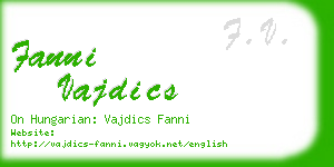 fanni vajdics business card